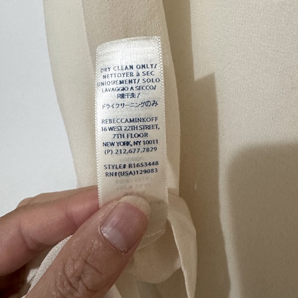 REBECCA MINKOFF Women's Chalk Beaded Trim Mahesh Top - Sz Small - Picture 4 of 4